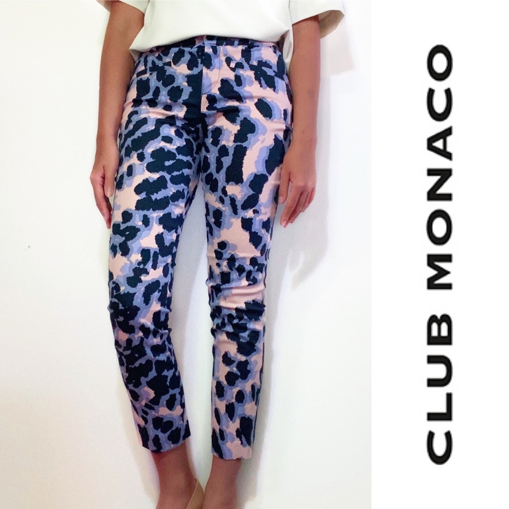 NWT Club Monaco Ali Crop Pants Pink & Purple Print